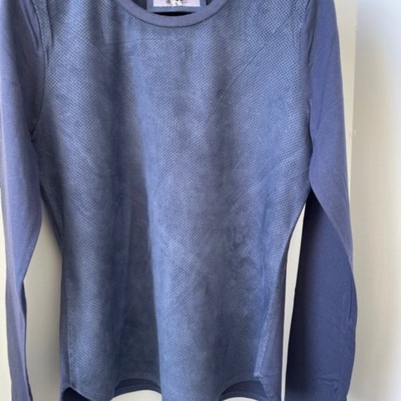 LIGHT BUTTERY SOFT REAL SUEDE/ COT/ LYCRA T-SHIRT - Picture 3 of 4